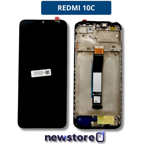 FRONTAL XIAOMI REDMI 10C - POCO C40 COM ARO PRETO E COMPONENTES